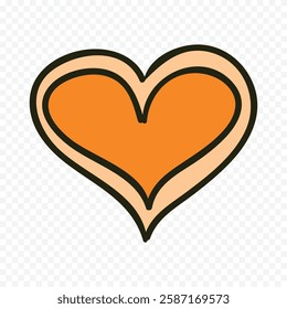 Hand drawn heart on white background. Valentines Day vector elements heart shapes love