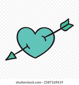 Hand drawn heart on white background. Valentines Day vector elements heart shapes love