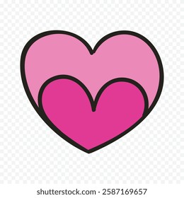 Hand drawn heart on white background. Valentines Day vector elements heart shapes love