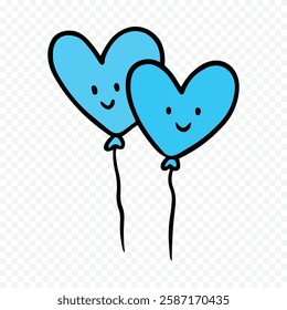 Hand drawn heart on white background. Valentines Day vector elements heart shapes love