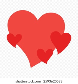 Hand drawn heart on white background. Valentines Day vector elements heart shapes love