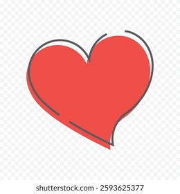 Hand drawn heart on white background. Valentines Day vector elements heart shapes love