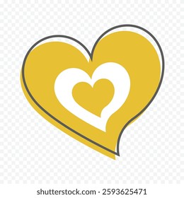 Hand drawn heart on white background. Valentines Day vector elements heart shapes love
