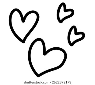 Hand Drawn Heart Outline Vector Illustration
