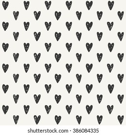 hand drawn heart pattern design. vector illustration