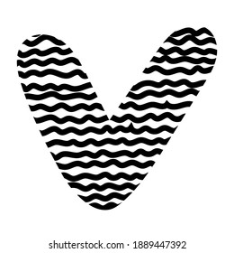 Hand drawn heart. Hand drawn rough lines black and red hearts isolated on white background. Vector illustration for your graphic design for Valentine s Day.