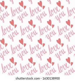 Hand drawn heart seamless pattern. vector hand drawn illustration.