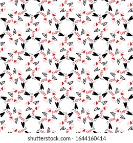 Hand drawn heart seamless pattern. vector hand drawn illustration.