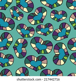 hand drawn heart seamless pattern
