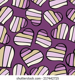 hand drawn heart seamless pattern