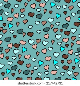 hand drawn heart seamless pattern