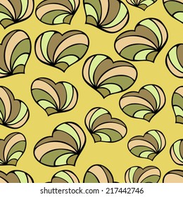 hand drawn heart seamless pattern