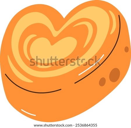 Hand Drawn Heart Shape Bath Bomb Vector Illustration