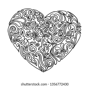 Decorative Doodle Heart Mhendi Style Stock Vector (Royalty Free ...