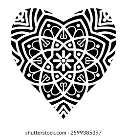  Hand drawn heart shape with floral ornament