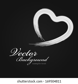 Hand drawn heart shape. Happy Valentine's day card.