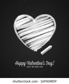 Forma del corazón dibujada a mano. Feliz día de San Valentín.
