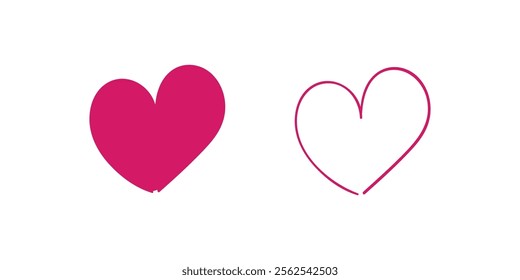 Hand Drawn Heart Shape for love and valentine day. heart illustrations. Hand-Drawn Heart Shapes for Valentine’s Day and Love Illustrations