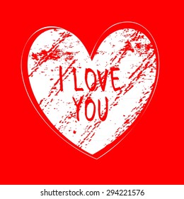 Hand drawn Heart shape on blackboard. Vector background eps 10.