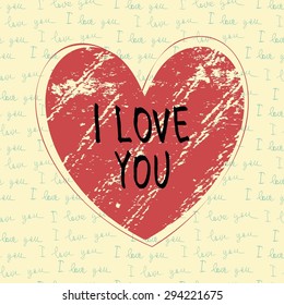 Hand drawn Heart shape on blackboard. Vector background eps 10.