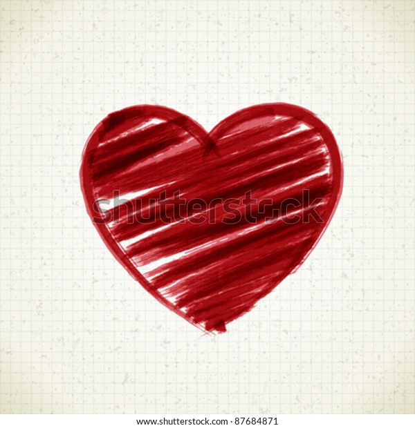 Download Hand Drawn Heart Shape On Paper Stock Vector (Royalty Free ...