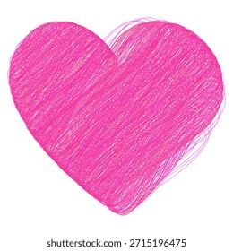 Handgezeichnete Herzform in trendigem Rosa Februar 14 St Valentine Minimalistic Flat Design Element Idee. Isolierte Vektorgrafik Liebe Thematisch oder St Valentinstag Grußkarten Aufkleber Symbol Broschüre