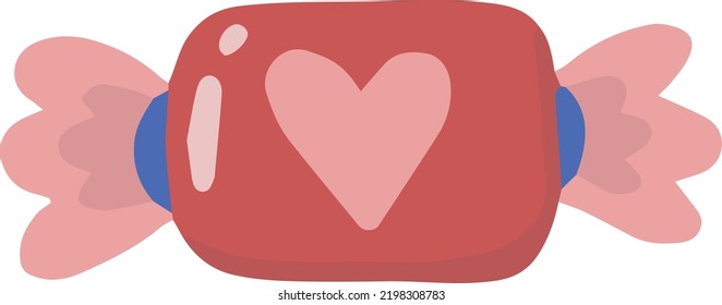 Dibujo de caramelos con forma de corazón de mano aislado en el fondo