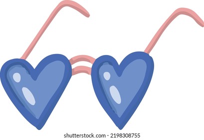 Hand Drawn heart shaped glasses illustration isolated on background