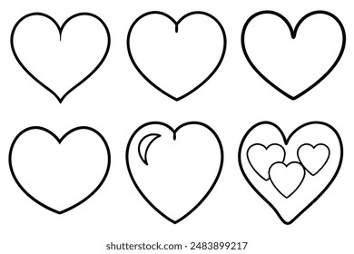 Hand Drawn Heart Simple Line Art Illustration Designs