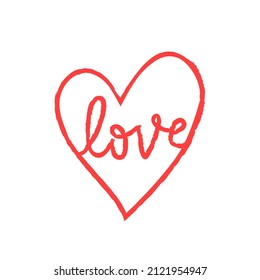 Hand drawn heart sketch, vector