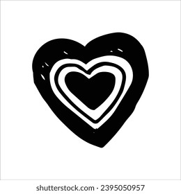 Hand drawn heart sketch - vector