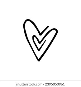 Hand drawn heart sketch - vector