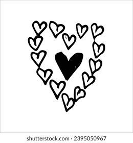 Hand drawn heart sketch - vector