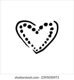 Hand drawn heart sketch - vector