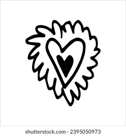 Hand drawn heart sketch - vector