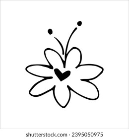 Hand drawn heart sketch - vector