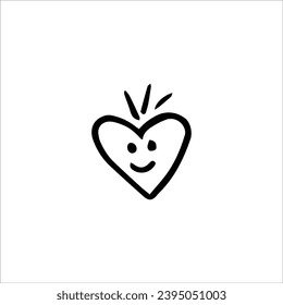 Hand drawn heart sketch - vector