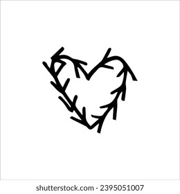 Hand drawn heart sketch - vector