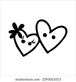 Esbozo de corazón dibujado a mano - vector