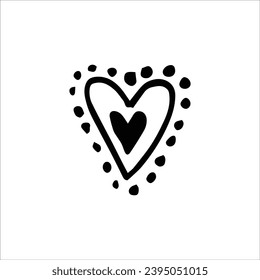 Hand drawn heart sketch - vector