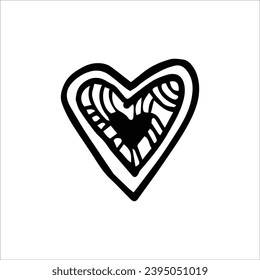 Hand drawn heart sketch - vector