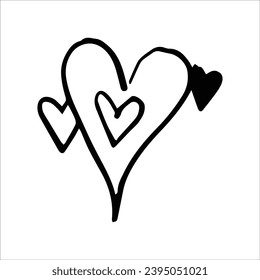Hand drawn heart sketch - vector