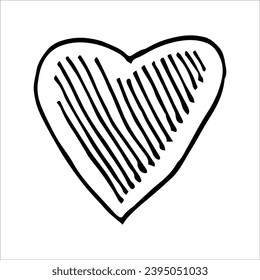 Hand drawn heart sketch - vector