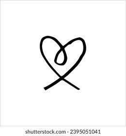 Hand drawn heart sketch - vector