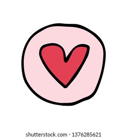Hand Drawn Heart Sticker Vector Stock Vector (Royalty Free) 1376285621 ...