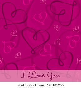 Hand Drawn heart textured card/background in vector format.
