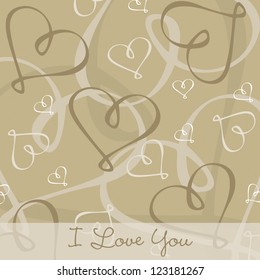 Hand Drawn heart textured card/background in vector format.