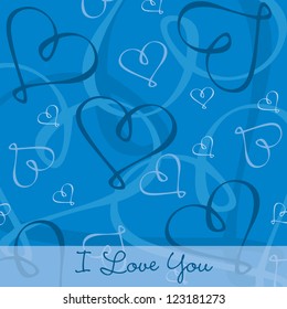 Hand Drawn heart textured card/background in vector format.