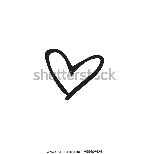 Hand drawn heart with thin line, divider\
shape, Tangled grungy round scribble Isolated on white\
background.Vector\
illustration\
