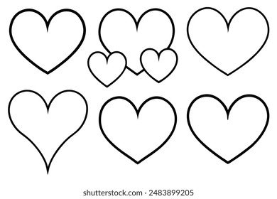 Hand Drawn Heart Unique Line Art Illustration